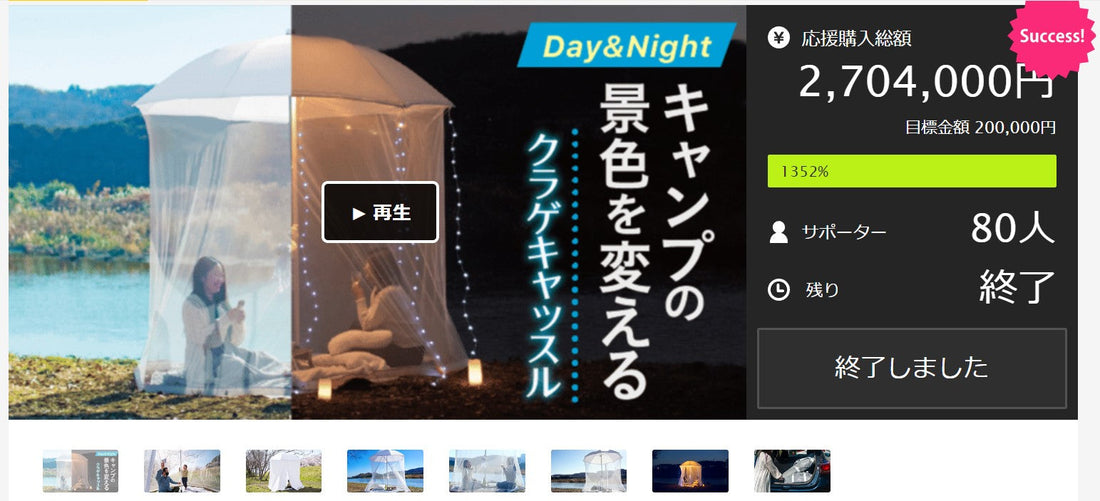 達成率1352％！「クラゲキャッスル」のマクアケプロジェクトを終了いたしました