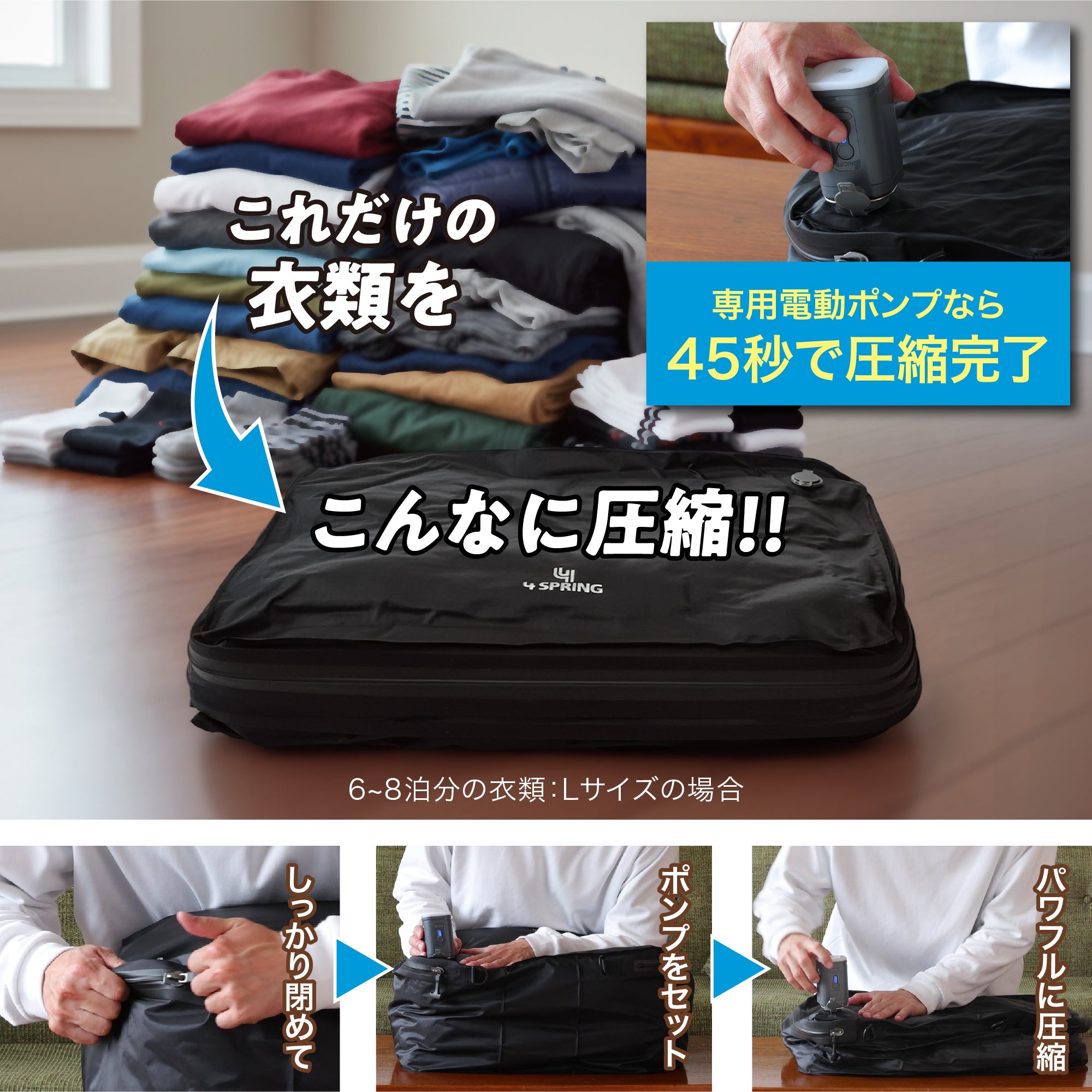 かる旅圧縮バッグ CUBE