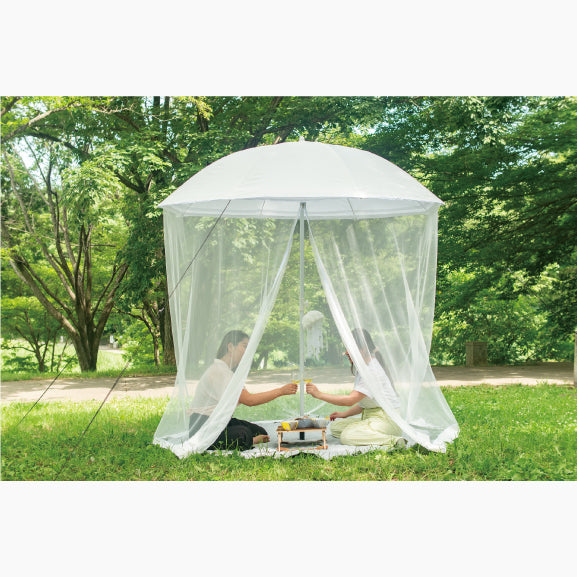 【新品】パラソル型タープ「クラゲキャッスル」 360°カワイイ空間！日よけ・虫除けもできるパラソル「クラゲキャッスル